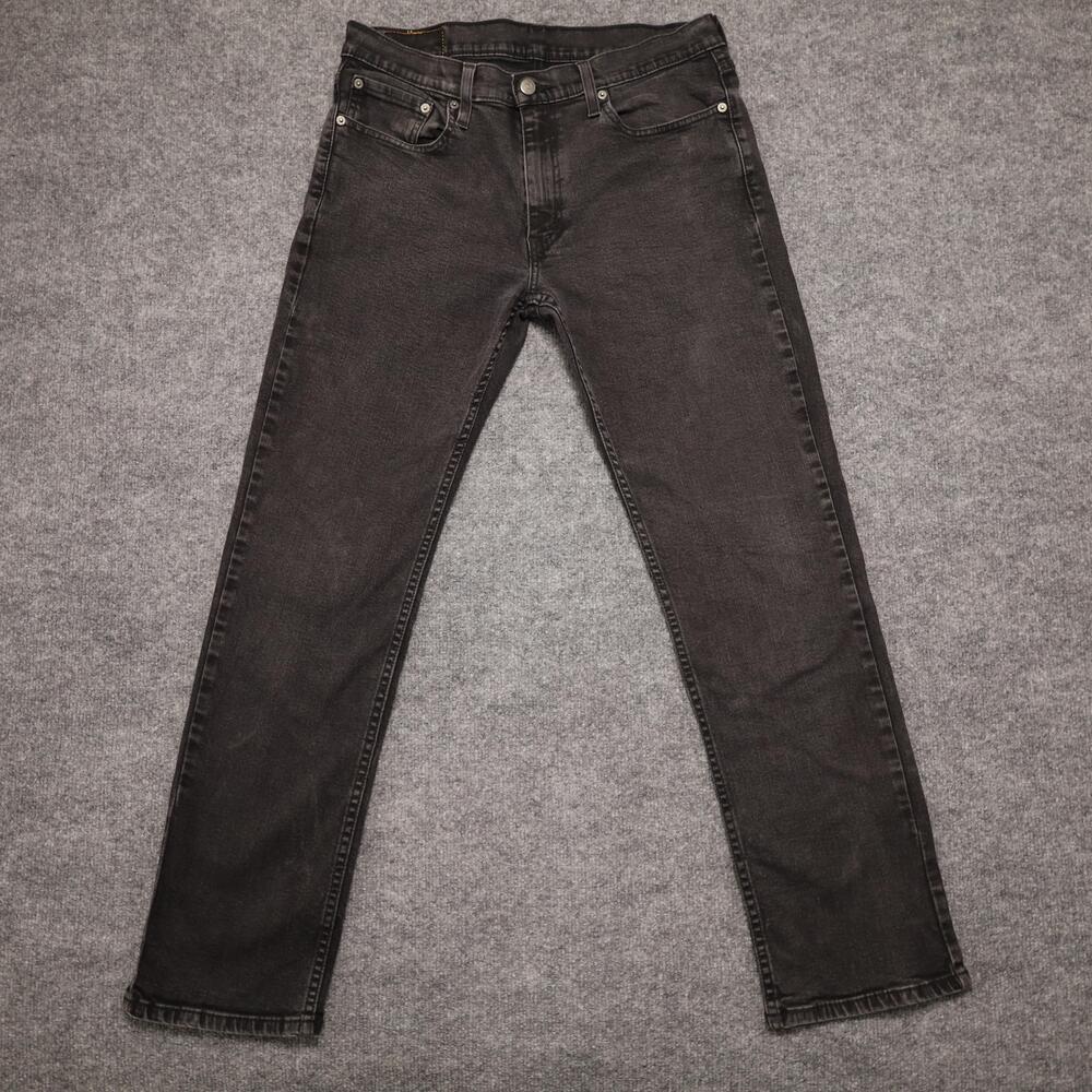 Levis 514 Jeans Mens 33x32 Gray Charcoal Wash Regular Straight Denim Pants